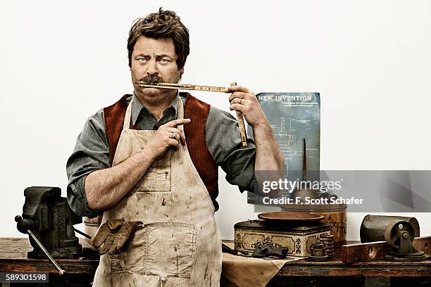 Actor Nick Offerman is photographed for Popular Science on February 24, 2014 in New York City.