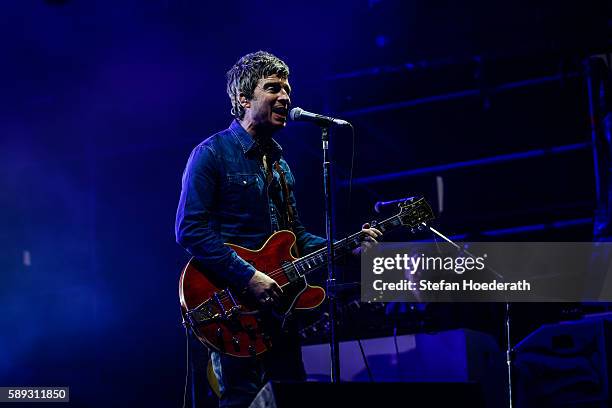 Singer Noel Gallagher of Noel Gallagher's High Flying Birds performs live on stage during day 2 of Pure & Crafted Festival on August 13, 2016 in...