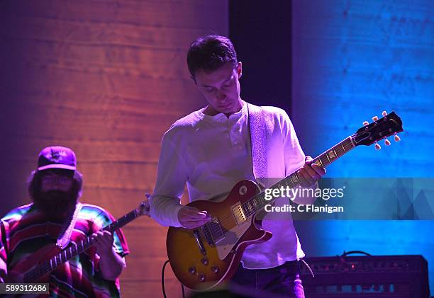 Bassist Zac Cockrell and Guitarist Heath Fogg of the Alabama Shakes perform at The Greek Theatre on August 12, 2016 in Berkeley, California.