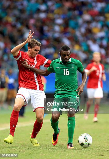 Amuzie of Nigeria in action during the Men's Football Quarterfinal match at Arena Fonte Nova Stadium on Day 8 of the Rio 2016 Olympic Games on August...