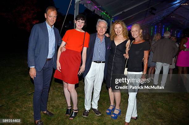 Ian Alteveer, Beatrice Galilee, Herbet Kasper, April Gornik and Linda Lindenbaum attend the Guild Hall Summer Gala at Guild Hall on August 12, 2016...