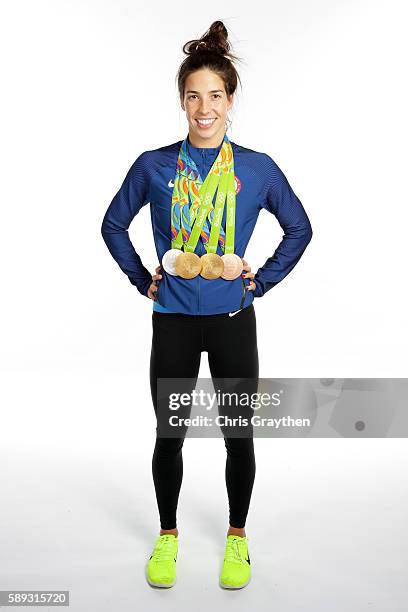Swimmer Maya DiRado of the United States poses for a portrait on Day 8 of the Rio 2016 Olympic Games on August 13, 2016 in Rio de Janeiro, Brazil....