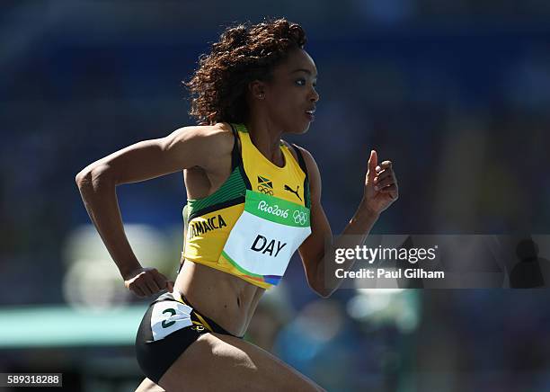 Christine Day of Jamaica competes in round one of the Women's 400m on Day 8 of the Rio 2016 Olympic Games at the Olympic Stadium on August 13, 2016...