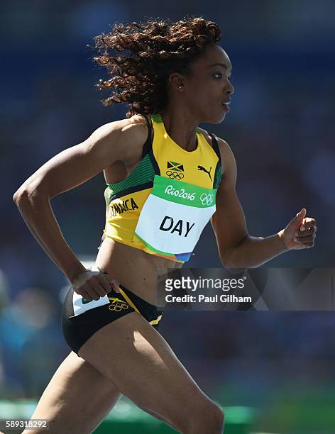 Christine Day of Jamaica competes in round one of the Women's 400m on Day 8 of the Rio 2016 Olympic Games at the Olympic Stadium on August 13, 2016...