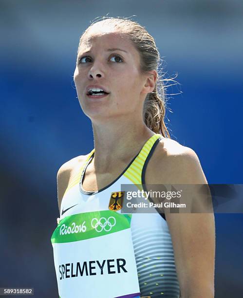 Ruth Sophia Spelmeyer of Germany competes in round one of the Women's 400m on Day 8 of the Rio 2016 Olympic Games at the Olympic Stadium on August...