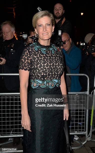 Sophie, Countess of Wessex arriving at the Harper's Bazaar Women of the Year Awards at Claridges in London.