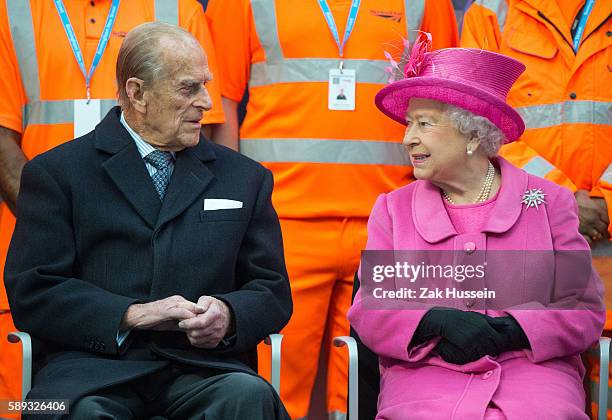 Queen Elizabeth II and Prince Philip, Duke of Edinburgh attend the official opening of the refurbished Birmingham New Street Station.