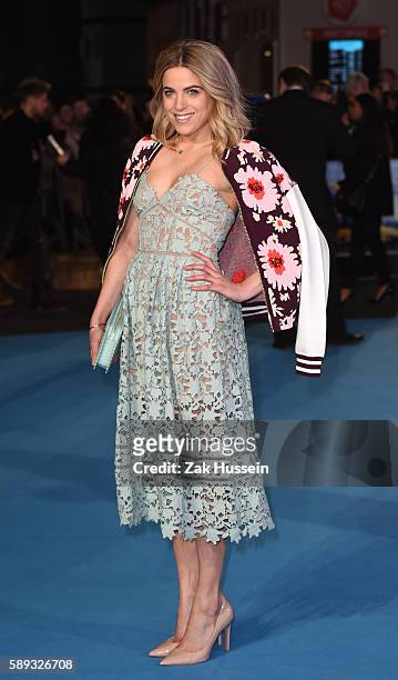 Olivia Cox arriving at the European premiere of Eddie the Eagle at the Odeon Leicester Square in London