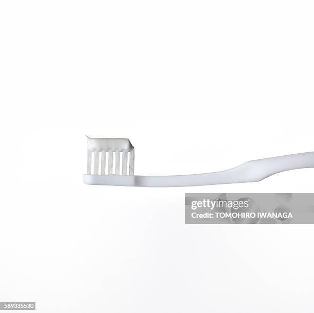toothbrush with toothpaste - empty toothpaste stock pictures, royalty-free photos & images