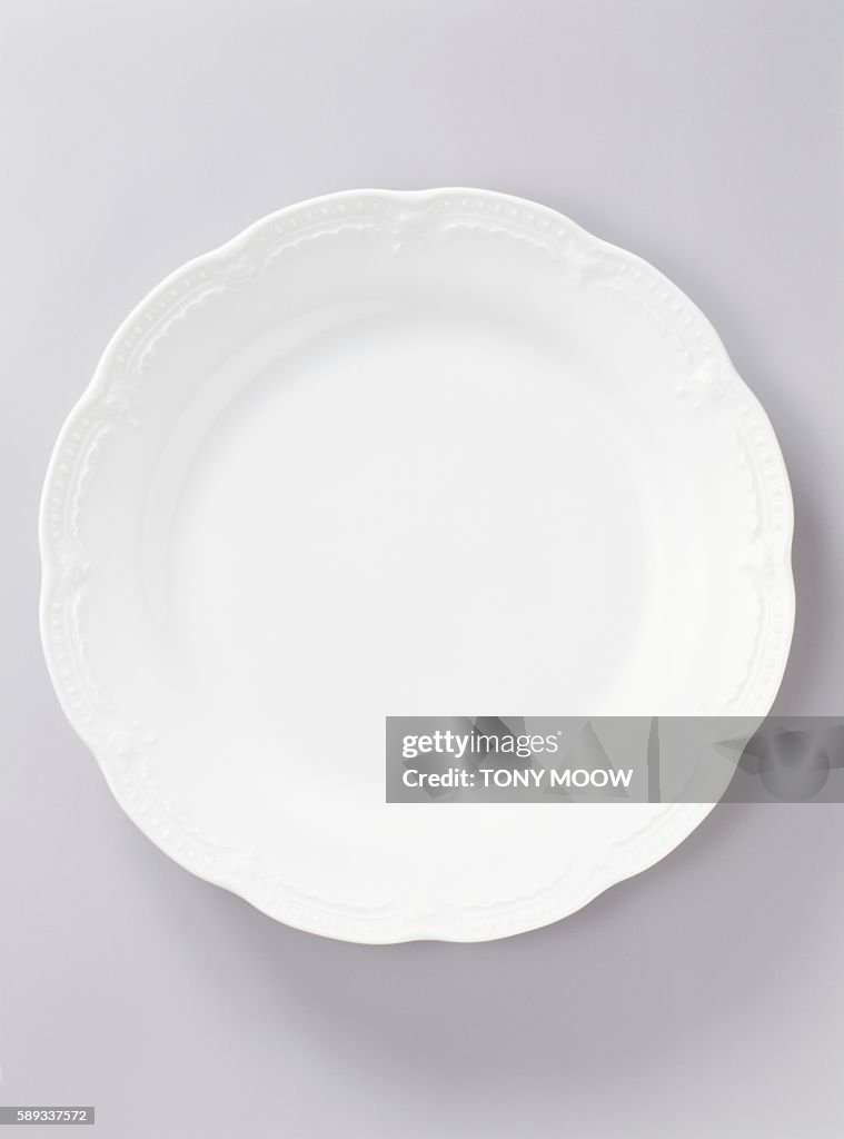 An empty white plate