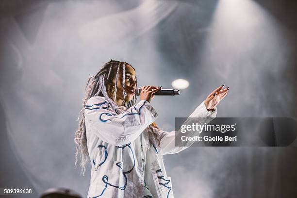 Twigs performs live at Flow Festival on August 13, 2016 in Helsinki, Finland.