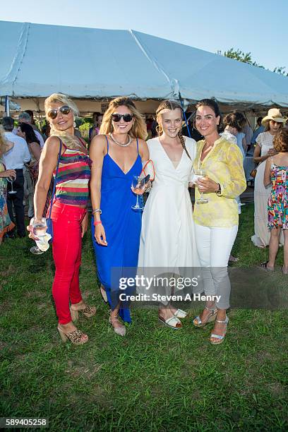 Karen Goerl, Bajra Kingsley, Sylvia Channing and Jackie Deangelis attend the 10th Annual Get Wild Summer Benefit on August 13, 2016 in Bridgehampton,...