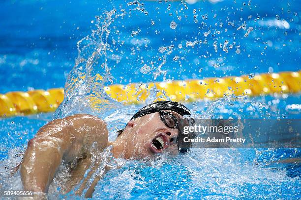 Connor Jaeger of the United States competes in the Men's 1500m Freestyle Final on Day 8 of the Rio 2016 Olympic Games at the Olympic Aquatics Stadium...