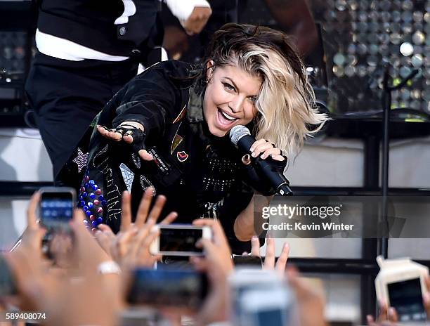 Singer Fergie performs at the Pandora Summer Crush at L.A. Live on August 13, 2016 in Los Angeles, California.
