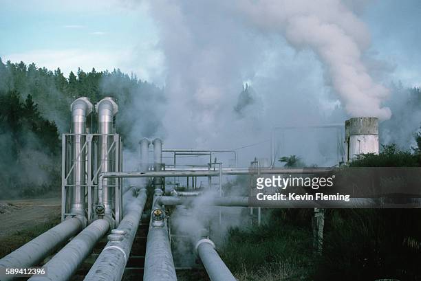 geothermal power plant - wairakei stock pictures, royalty-free photos & images
