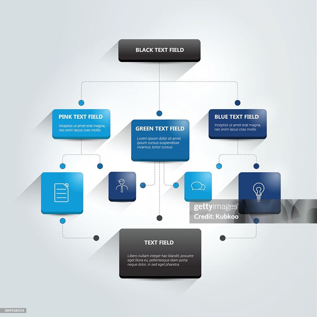 Flowchart Shadow Infographics Flowchart Colored Shadows Scheme High-Res Vector Graphic ...