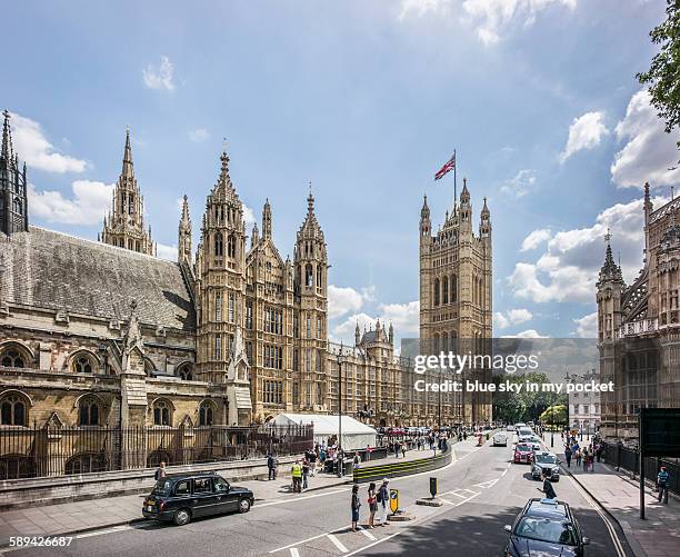 the house of parliament and victoria tower - victoria tower stock pictures, royalty-free photos & images