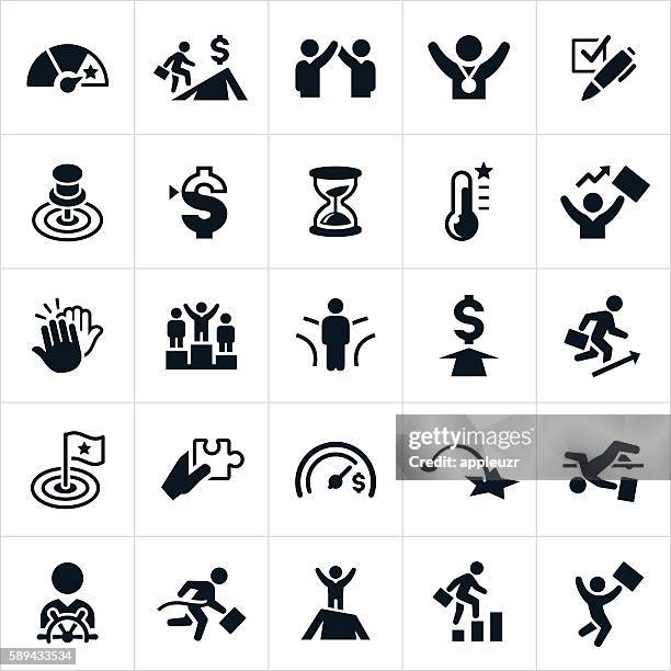 ilustraciones, imágenes clip art, dibujos animados e iconos de stock de iconos de objetivos - salto de altura