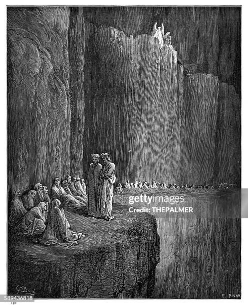 dante fegefeuer sapia 1870 - fegefeuer stock-grafiken, -clipart, -cartoons und -symbole