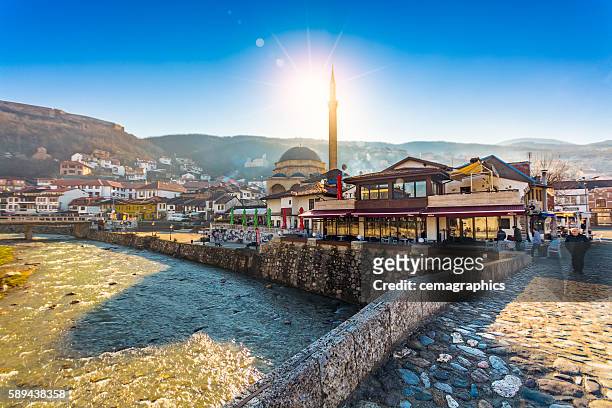 prizren view with sinan pasha mosque - prizren stock pictures, royalty-free photos & images