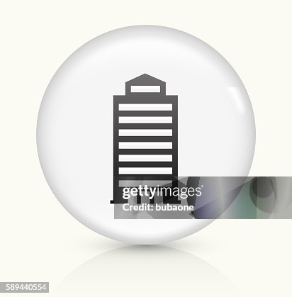 Building icon on white round vector button Building icon on white round vector button