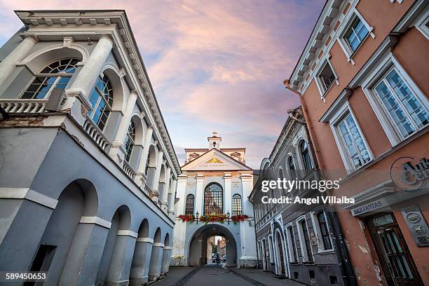 vilnius gates of dawn - vilnius stock pictures, royalty-free photos & images