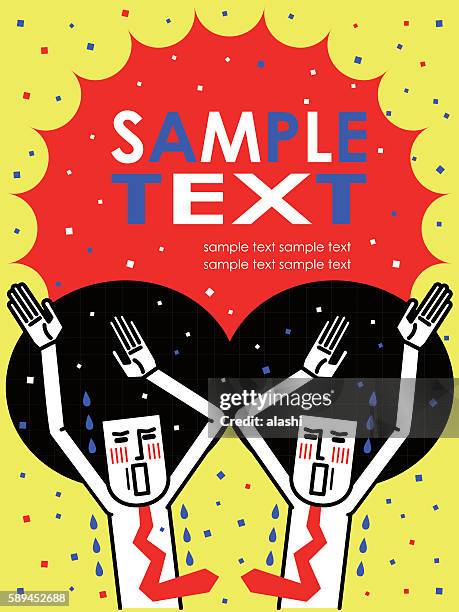 big event! surprised afro cool businessman with hands up - big sale stock illustrations