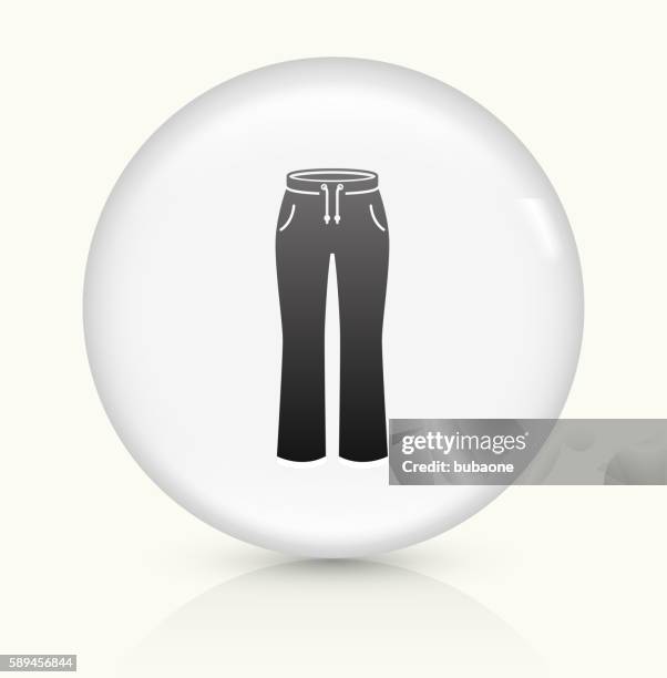 pants icon on white round vector button - light denim stock illustrations