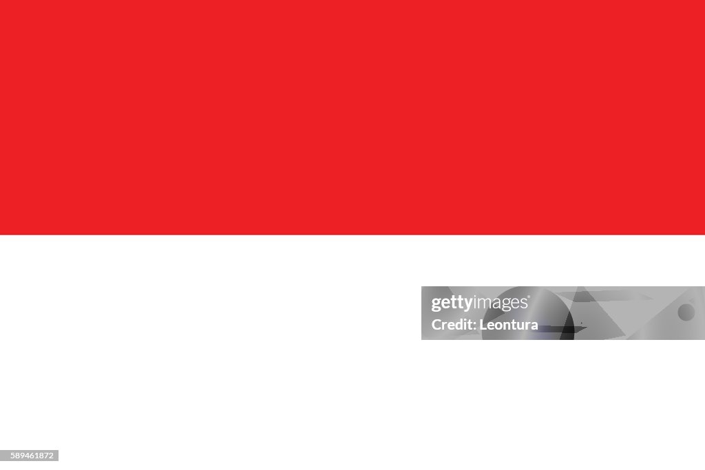 Indonesische Flagge (Offizielle Farben und Form)