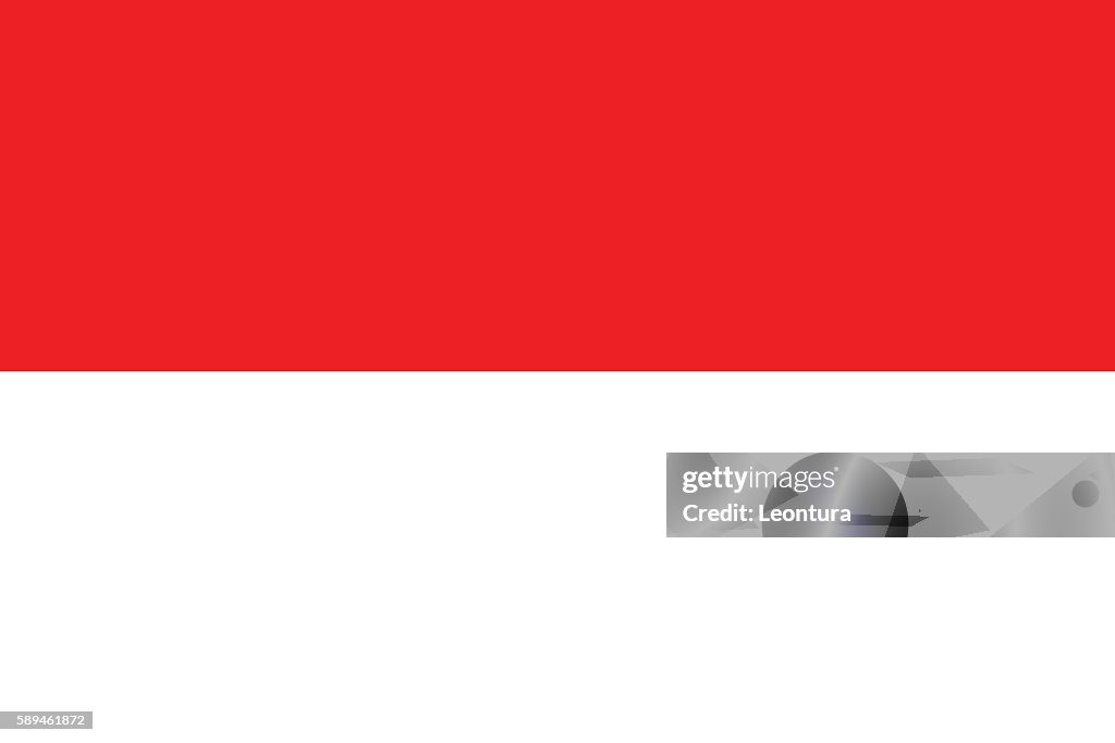 Bandera de Indonesia (Colores y forma oficiales)