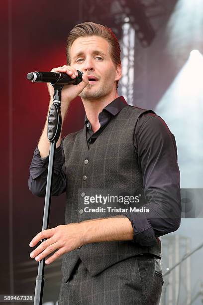 German singer Alexander Klaws performs at the SchlagerOlymp on August 13, 2016 in Berlin, Germany.