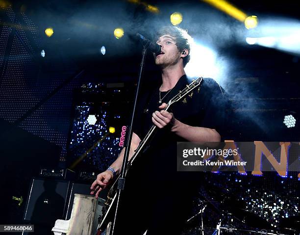 Musician Luke Hemmings of 5 Seconds of Summer performs at the Pandora Summer Crush at L.A. Live on August 13, 2016 in Los Angeles, California.