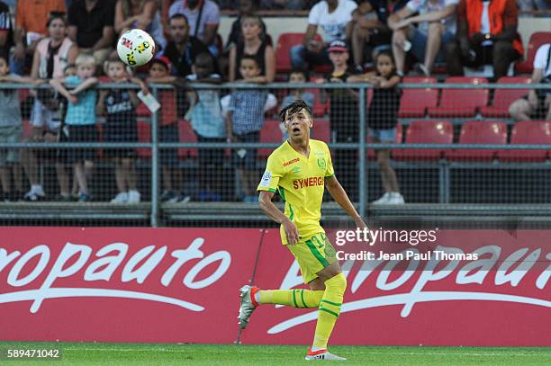 Valentin RONGIER of Nantes during the football Ligue 1 match between Dijon FCO and Fc Nantes at Stade Gaston Gerard on August 13, 2016 in Dijon,...