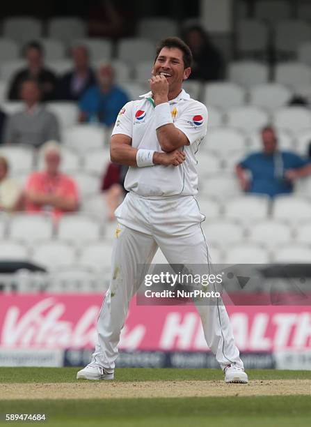 Pakistan's Yasir Shah during Day Four of the Fourth Investec Test Match between England and Pakistan played at The Oval Stadium, London on August...