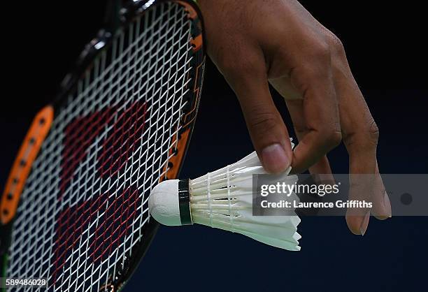 Detailed vire of a serve on Day 9 of the Rio 2016 Olympic Games at Riocentro - Pavilion 4 on August 14, 2016 in Rio de Janeiro, Brazil.