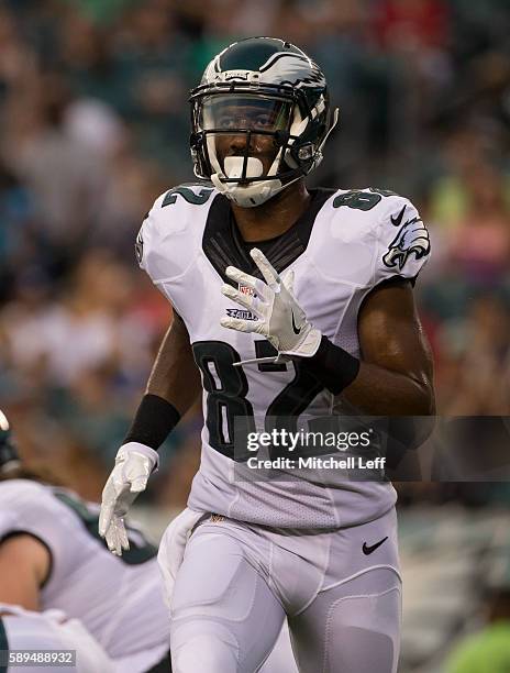 Rueben Randle of the Philadelphia Eagles plays against the Tampa Bay Buccaneers at Lincoln Financial Field on August 11, 2016 in Philadelphia,...