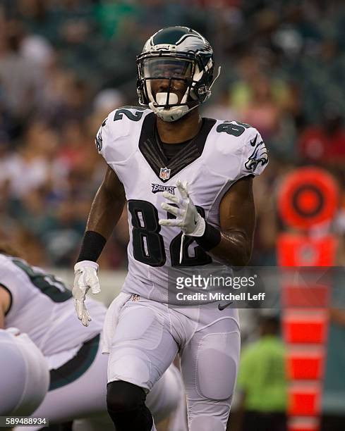 Rueben Randle of the Philadelphia Eagles plays against the Tampa Bay Buccaneers at Lincoln Financial Field on August 11, 2016 in Philadelphia,...