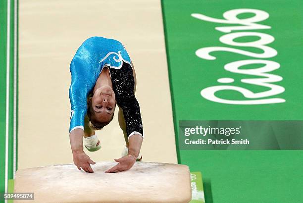 Giulia Steingruber of Switzerland competes in the Women's Vault Final on Day 9 of the Rio 2016 Olympic Games at the Rio Olympic Arena on August 14,...