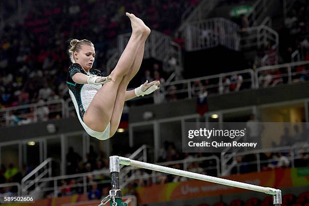 Daria Spiridonova of Russia competes in the Women's Uneven Bars Final on Day 9 of the Rio 2016 Olympic Games at the Rio Olympic Arena on August 14,...