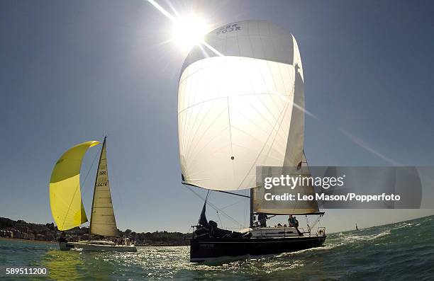 Class Three Oxygen b during Aberdeen Asset Management Cowes Week Regatta on August 12, 2016 in Cowes, England.