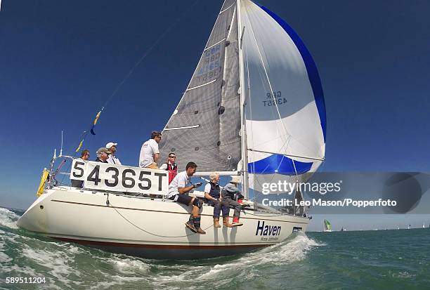 Class Five Haven J-k Enigmaon during Aberdeen Asset Management Cowes Week Regatta on August 12, 2016 in Cowes, England.