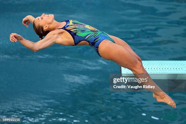 Tania Cagnotto of Italy wins Bronze in the Women's 3m Springboard Final on Day 9 of the Rio 2016 Olympic Games at the Maria Lenk Aquatics Centre on...