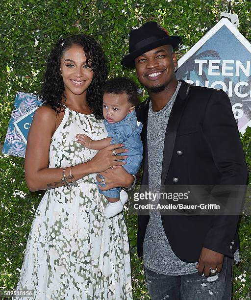 Crystal Renay and recording artist Ne-Yo arrive at the Teen Choice Awards 2016 at The Forum on July 31, 2016 in Inglewood, California.