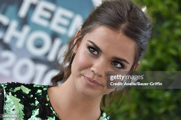 Actress Maia Mitchell arrives at the Teen Choice Awards 2016 at The Forum on July 31, 2016 in Inglewood, California.