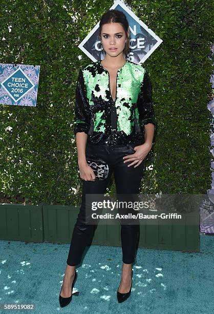 Actress Maia Mitchell arrives at the Teen Choice Awards 2016 at The Forum on July 31, 2016 in Inglewood, California.