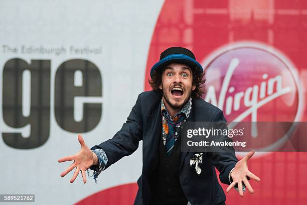 Edinburgh Festival Fringe entertainer performs on the Royal Mile on August 14, 2016 in Edinburgh, Scotland. The largest performing arts festival in...