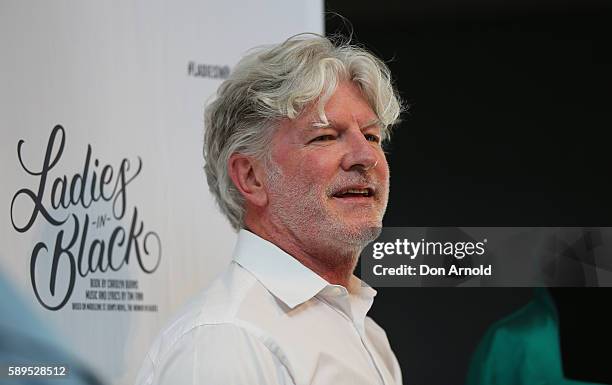 Tim Finn addresses the audience at the Ladies In Black National Tour Launch at Lyric Theatre, Star City on August 15, 2016 in Sydney, Australia.