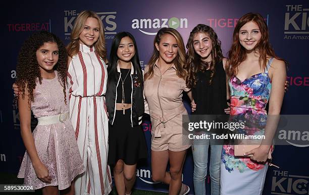 Isabella Revel, Isabella Acres, Ashley Liao, Sixx Orange, Sophia Mitri Schloss and Jane Widdop attend the Premiere Of "The Kicks" celebrated by...