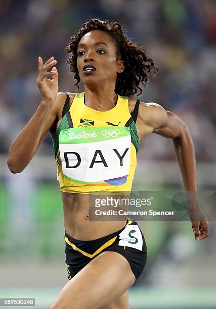Christine Day of Jamaica competes in the Women's 400 meter semifinal on Day 9 of the Rio 2016 Olympic Games at the Olympic Stadium on August 14, 2016...