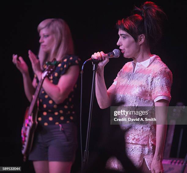 Sara Landeau and Kathleen Hanna of The Julie Ruin perform at Saturn Birmingham on August 14, 2016 in Birmingham, Alabama.